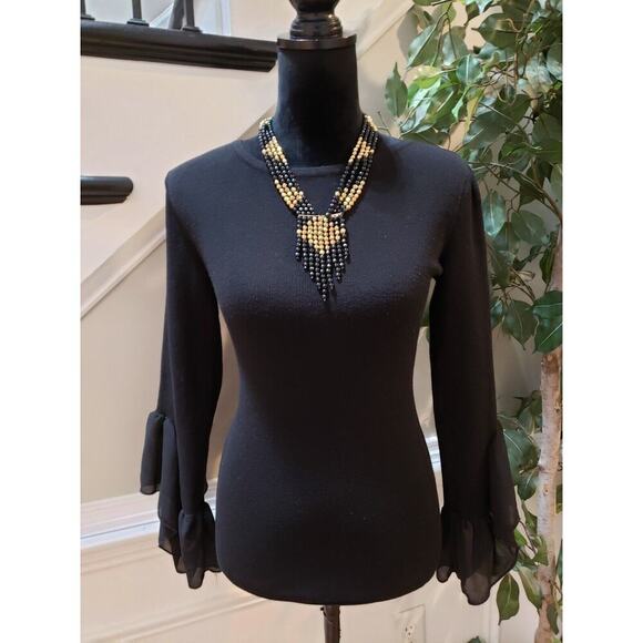 I.N.C. International Concepts Women's Black Round Neck Flared Sleeve Sweater S - Picture 1 of 12